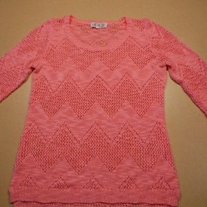 Women's Pink Rose Sweater Size L Hot Pink